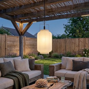 Lampă suspendată pentru exterior alb 20 cm cu priză IP44 - Pion