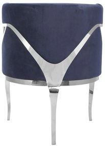 Fotoliu tapitat Morello bleumarin/silver – H78 cm