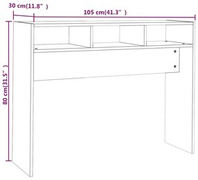 Masa consola, stejar sonoma, 105x30x80 cm, PAL 1, Stejar sonoma