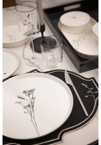 Set de veselă 27 piese din porțelan, alb/negru