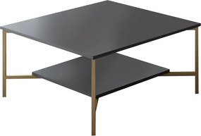 Masuta cafea Gold Line, negru, PAl, 80x80x40 cm