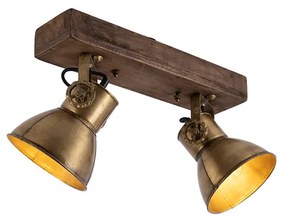 Plafoniera bronz cu 2 lumini cu lemn - Mangoes