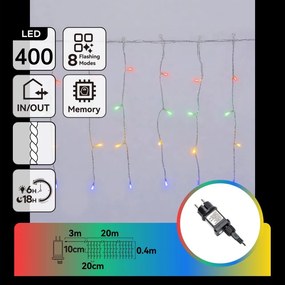 Aigostar - Ghirlandă LED de exterior pentru Crăciun 400xLED/8 funcții 23x0,4m IP44 multicoloră