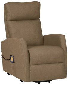 329623 vidaXL Fotoliu de masaj cu ridicare, gri taupe, material textil