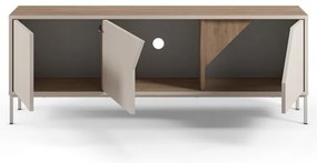 Comodă crem/în culoare naturală cu aspect de lemn de stejar 150x55x35 cm Lilou – Marckeric