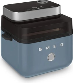 Friteuza cu aer cald Smeg Collezione AFC01SBMAU, 1450 W, 7,3 l, 40-200°C, 7 programe, Mod dublu, Comandă tactila, Timer, LED, Albastru