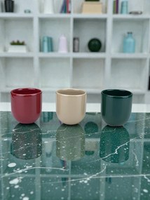 Set 3 Pahare Craciun, Novum, 250ml, Gresie Ceramica Glazurata Manual