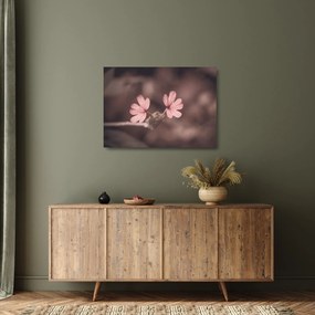 Tablou pe sticlă cu floare roz (70x50 cm)