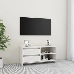 vidaXL Comodă TV, alb, 80x31x39 cm, lemn masiv de pin