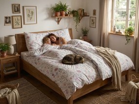 Lenjerie de pat din bumbac Renforcé FLORENO albă Dimensiune lenjerie de pat: 2 buc 70 x 90 cm | 200 x 220 cm