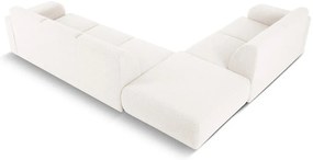 Colțar alb cu tapițerie din stofă bouclé (colț stânga) Molino – Micadoni Home