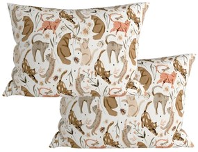 Set 2 bucati fete de perna decorative WILD CATS 50x70 cm, colorata