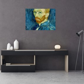 Tablou pe sticlă - Vincent van Gogh, Self-Portrait, reproducere (70x50 cm)
