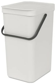 Cos de gunoi colectare selectiva Brabantia Sort&Go 1005516, 16 L, Maner, Montabil pe perete, Gri deschis