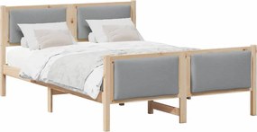 vidaXL Cadru de pat cu headboard Gri deschis 150 x 200 cm țesătură