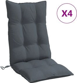 vidaXL Perne scaun cu spătar înalt 4 buc, antracit, țesătură Oxford