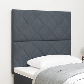 vidaXL Tăblie de 90cm din catifea cu design în blocuri de cristale, gri închis