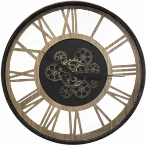 Ceas de perete loft cu mecanism vizibil, Ø 57 cm