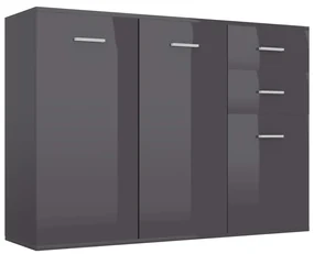800701 vidaXL Servantă, gri extralucios, 105 x 30 x 75 cm, PAL