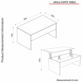 Măsuță de cafea Akinu (Alb). 1071782