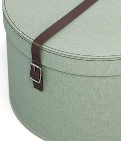 Cutii de depozitare verde-mentă 2 buc. din carton cu capac ø 37,5x25,5 cm Rut – Bigso Box of Sweden