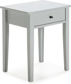 Noptieră gri deschis din lemn masiv de pin Bart – Marckeric