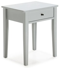 Noptieră gri deschis din lemn masiv de pin Bart – Marckeric