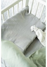 Lenjerie de pat din in pentru copii Linen Tales Nature, 70 x 100 cm, verde