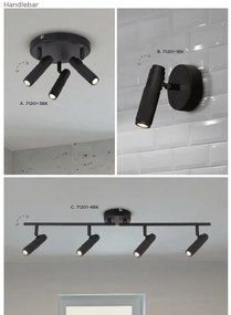Lustra moderna cu 4 spoturi LED orientabile HANDLEBAR 71201-4BK SRT