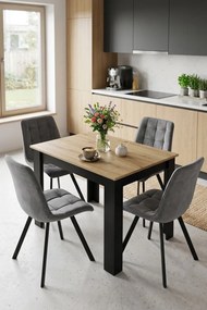 OFERTA Scaun de masa CIEZA VELVET cu picioare negre, gri inchis II. calitate