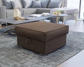 Taburet maro inchis SMART COSARO cu spatiu de depozitare 65x65 cm