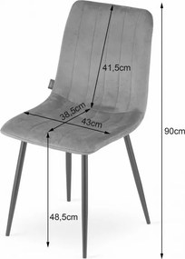 OFERTA Scaun din catifea maro LAVA ALMOND BROWN II. calitate secundara