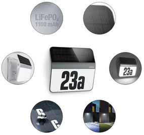 Număr de casă LED solar STEINEL 035730 XSolar LH-N LED/0,03W IP44