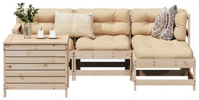 3250500 vidaXL Set canapea de grădină, 5 piese, lemn masiv de pin
