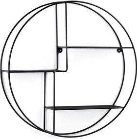 Raft de perete rotund Kave Home, ø 55 cm, negru