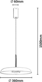 Rabalux 72044 - Candelabru LED suspendat pe cablu ODETE LED/18W/230V 3000K alb