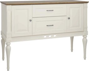 Consolă lemn masiv crem Provence -Natur, 131 × 43 × 92 cm