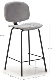 Scaune de bar gri-deschis 2 buc. (înălțime șezut 66 cm) Arus – Marckeric