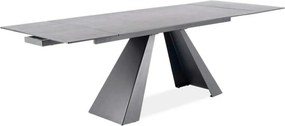 Masa extensibila SALVADORE, gri/negru, sticla securizata/ceramica/meta