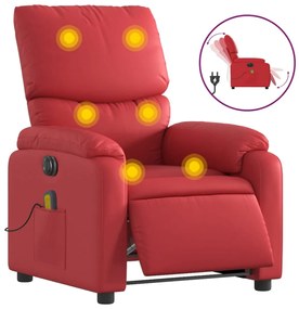 3204884 vidaXL Fotoliu electric de masaj rabatabil, roșu, piele ecologică