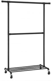 Suport mobil cu roti Black 1, 130 x 49 x 198 cm