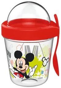 Disney Mickey pahar pentru gustări cu capac și linguriță 350 ml