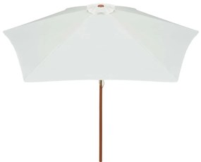 Umbrela de soare cu stalp de lemn 270 x 270 cm, alb crem Crem