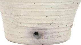 Ghiveci decorativ din teracotă artizanală, finisaj craft brut alb-crem, 48×48×57 cm, „Jerba"