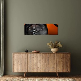 Tablou - Mașină sport portocalie (cu ceas) (90x30 cm)