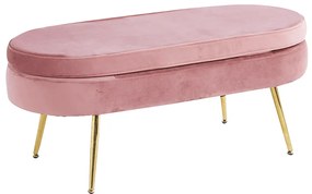 Scaun de lux, tesatura de catifea roz / crom auriu, Art-deco, NOBLIN TABURET TIP 2