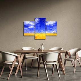 Tablou - Pictură în ulei, câmp auriu (90x60 cm)