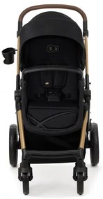 Cărucior de copii combinat 3 în 1 KINDERKRAFT MOOV 2 Pure black + scaun auto MINK PRO