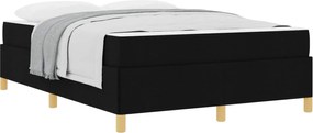 vidaXL Cadru de pat cu saltea Negru 140 x 200 cm țesătură