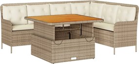 vidaXL Set canapele de grădină cu perne, 2 piese, bej, poliratan